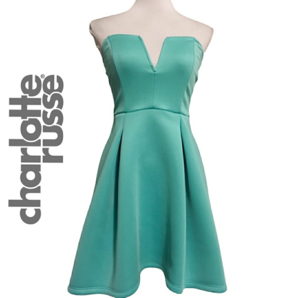 Charlotte Russe Turquoise Blue Skater Dress